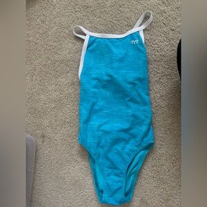 TYR Turquoise and White Swimsuit